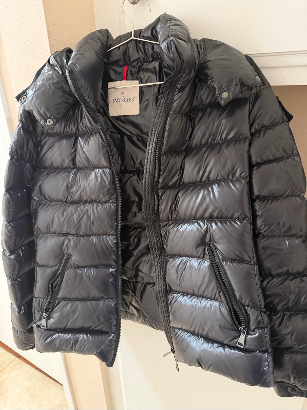 Moncler Glossy Black Quilted Down Puffer Jacket